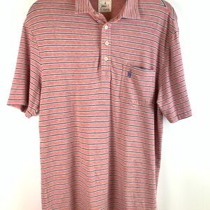 johnnie-O Red & White Striped Polo Shirt